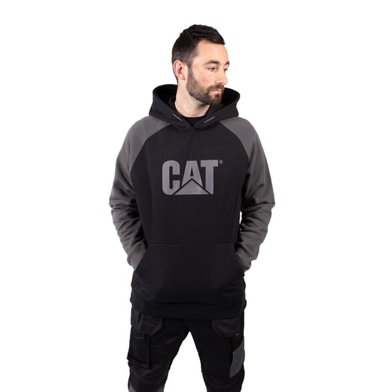 Caterpillar Raglan Katoenen Zwarte Hoodie voor Mannen - Image 1