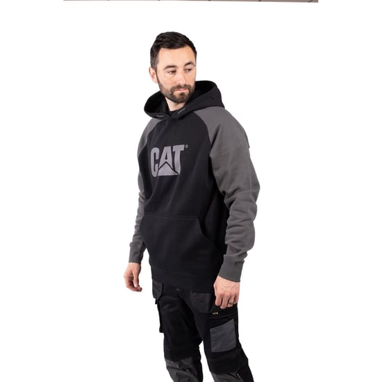 Caterpillar Raglan Katoenen Zwarte Hoodie voor Mannen - Image 3