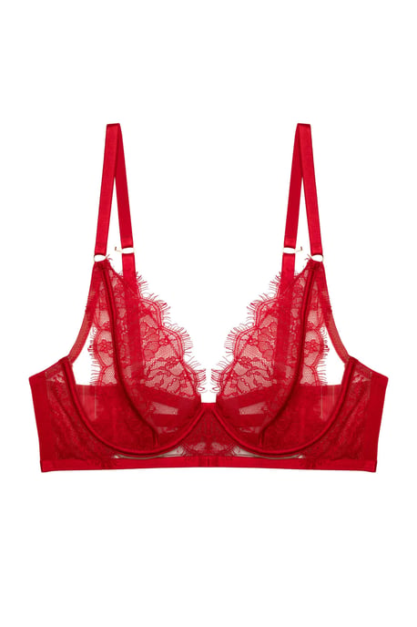 Wolf & Whistle Natalia Eyelash Lace Plunge Bra - Image 5