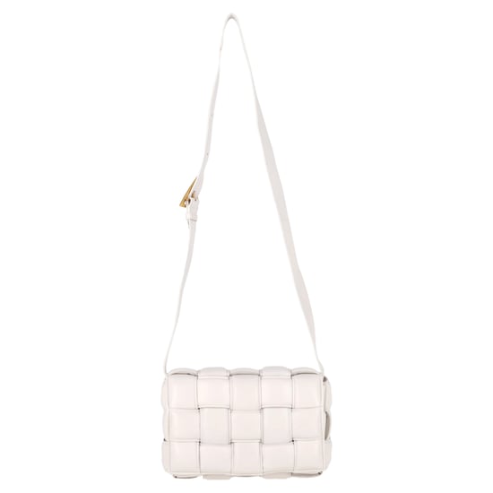 Bottega Veneta Padded Cassette Shoulder Bag in White Leather - Image 1