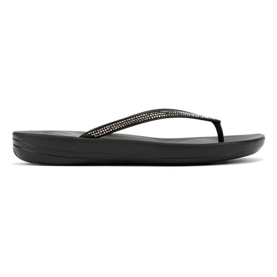 FitFlop Iqushion Sparkle Rubber Women's Black Flip Flops - Image 5