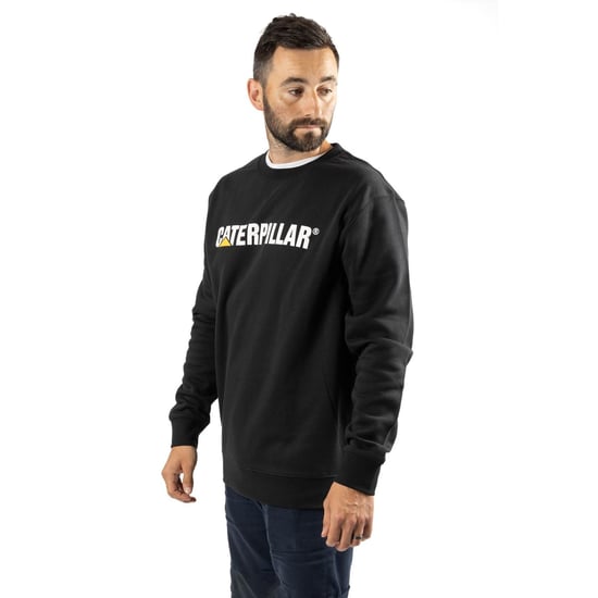 Caterpillar Middengewicht Crewneck Katoenen Mannen Zwarte Sweatshirt - Image 3