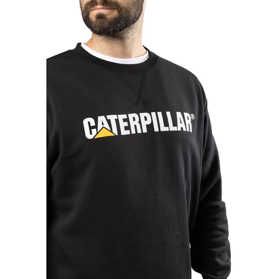 Caterpillar Middengewicht Crewneck Katoenen Mannen Zwarte Sweatshirt - Image 5