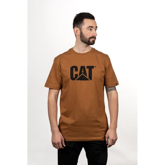 Caterpillar Merkenlogo Katoenen Heren Bronze T-Shirt - Image 1