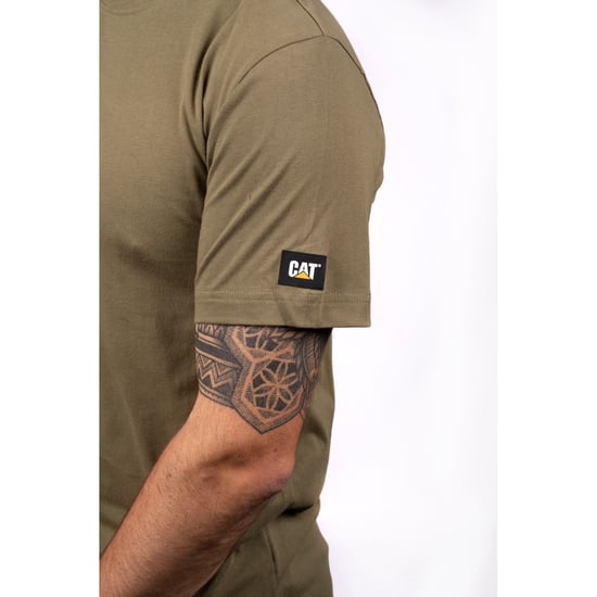 Caterpillar Essentials Short-sleeve Cotton Men's Green T-Shirt - Image 4
