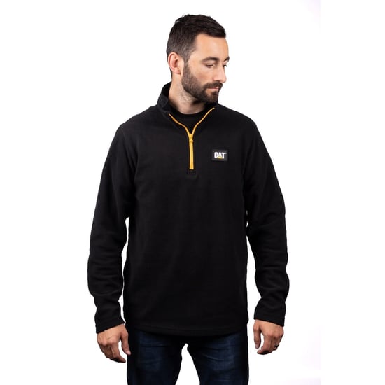 Caterpillar Cat Microfleece Kwart Rits Polyester Heren Zwarte Sweatshirt - Image 1