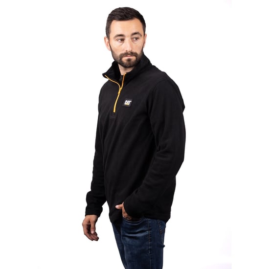 Caterpillar Cat Microfleece Kwart Rits Polyester Heren Zwarte Sweatshirt - Image 3