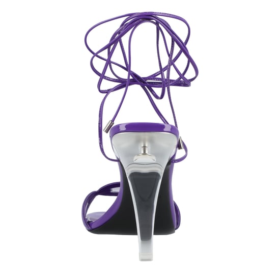 Valentino Purple Leather Chain Sandals Purple - Image 3