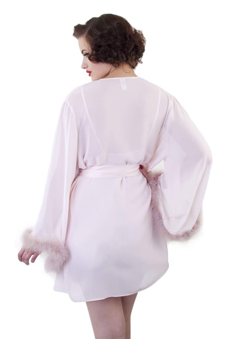 Bettie Page Lingerie Feather Robe - Image 3