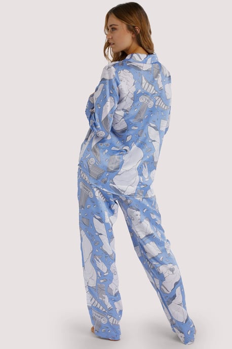 Playful Promises Logan Spector Statues Drop Hem Long Sleeve Pj Top - Image 3