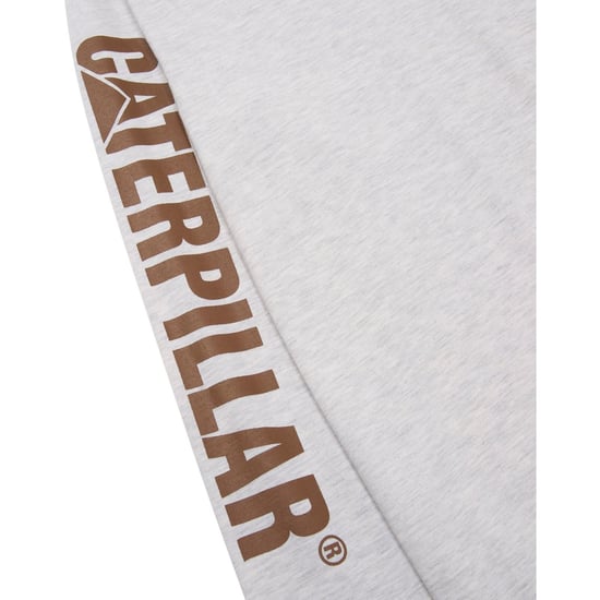 Caterpillar Merkenbanner Lange Mouwen Katoenen Heren Crème T-Shirt - Image 2