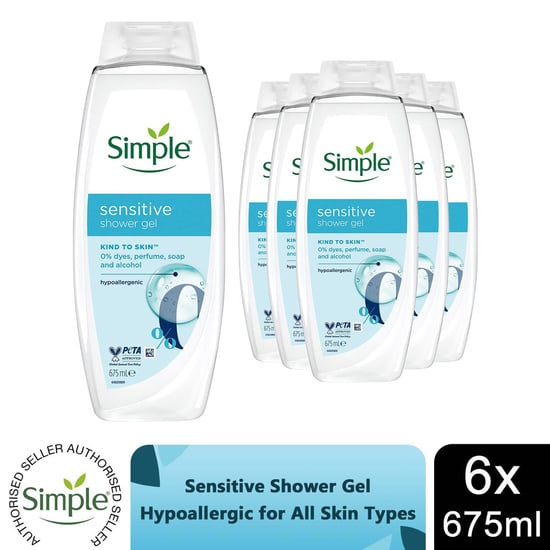 Simple Kind To Skin Sensitive Shower Gel Body Wash W/ Hypoallergenic 675ml, 6pk - Image 1