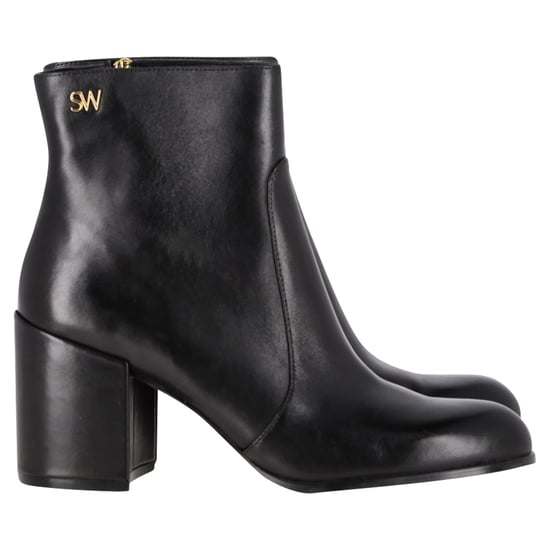 Stuart Weitzman Quinn Block Heel Ankle Boots in Black Leather - Image 1