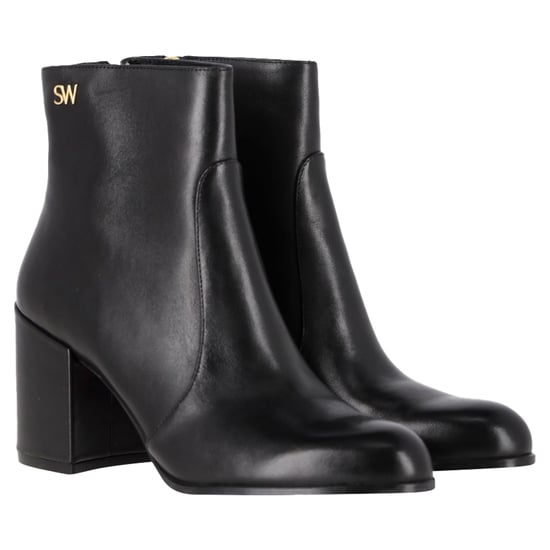 Stuart Weitzman Quinn Block Heel Ankle Boots in Black Leather - Image 4