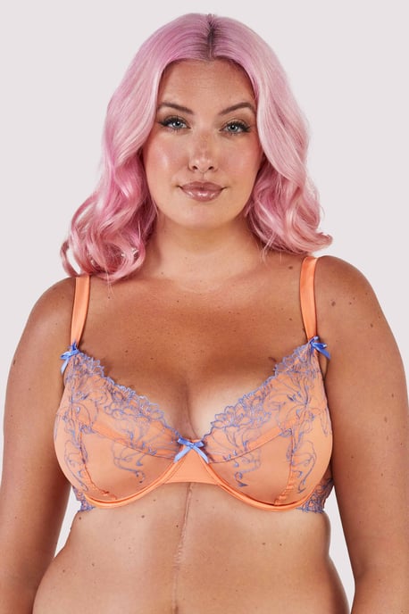 Felicity Hayward X Pp Palm Bay Coral Embroidery Plunge Bra - Image 5