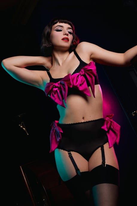 Bettie Page Lingerie Dahlia Birthday Bow Wireless Bra - Image 4