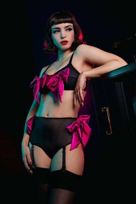Bettie Page Lingerie Dahlia Birthday Bow Wireless Bra - Image 5