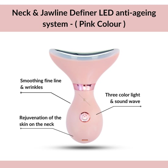 Nack- och käklinje-definierare LED anti-aging system - (Rosa färg) - Image 3