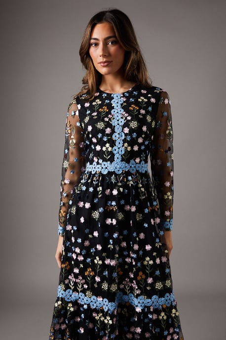 Embroidered Floral Maxi Dress - Image 2