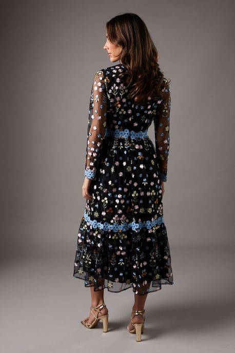 Embroidered Floral Maxi Dress - Image 3