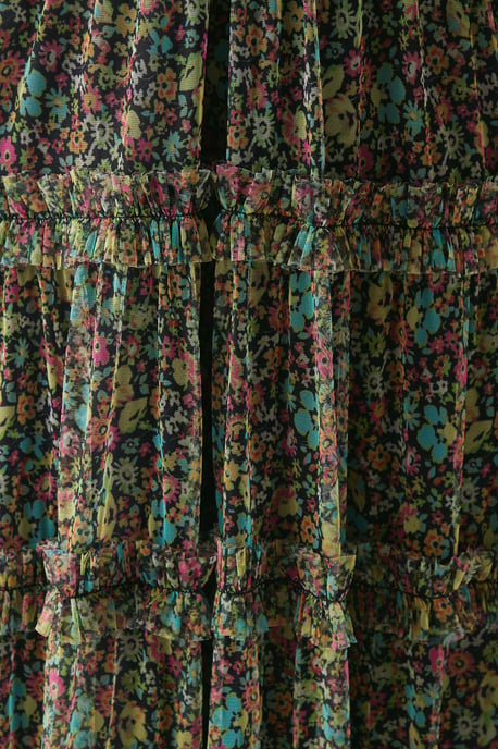 Tulle Halter Shirred Waist Tier Maxi Dress - Image 5