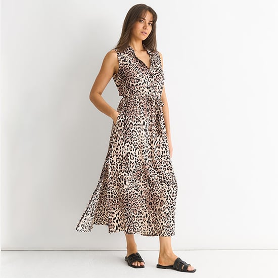 Animal Print Pocket Detail Shirt Dress - Image 3