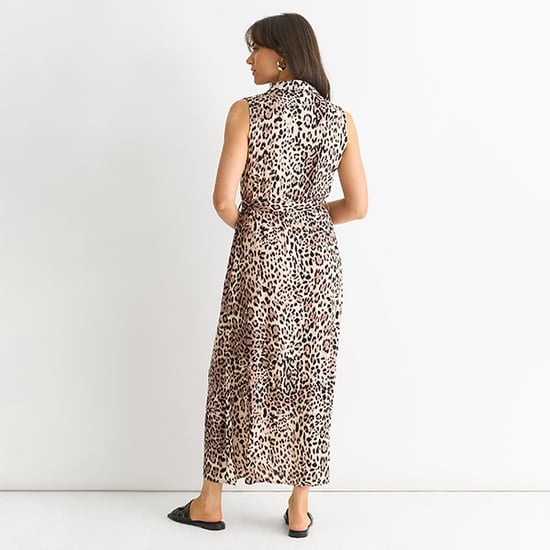 Animal Print Pocket Detail Shirt Dress - Image 4