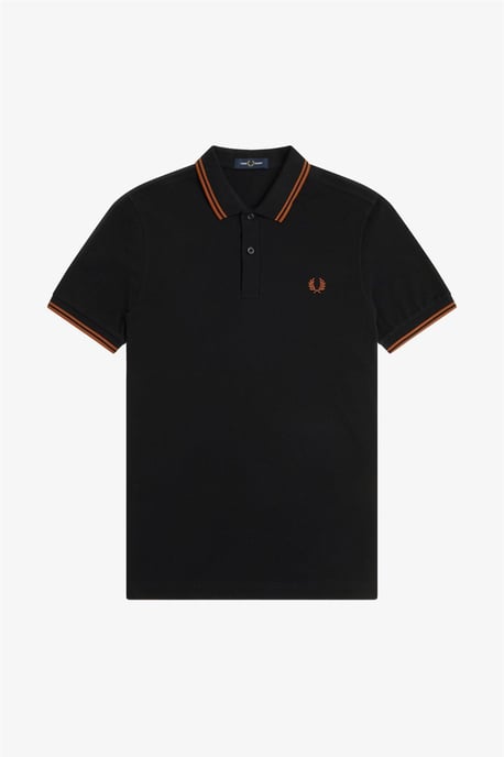 Fred Perry Men’s Twin Tipped Polo Shirt Black - Image 1