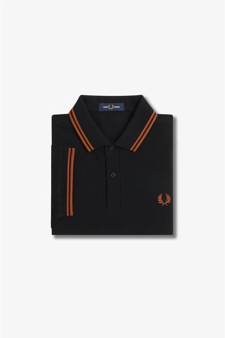 Fred Perry Men’s Twin Tipped Polo Shirt Black - Image 3