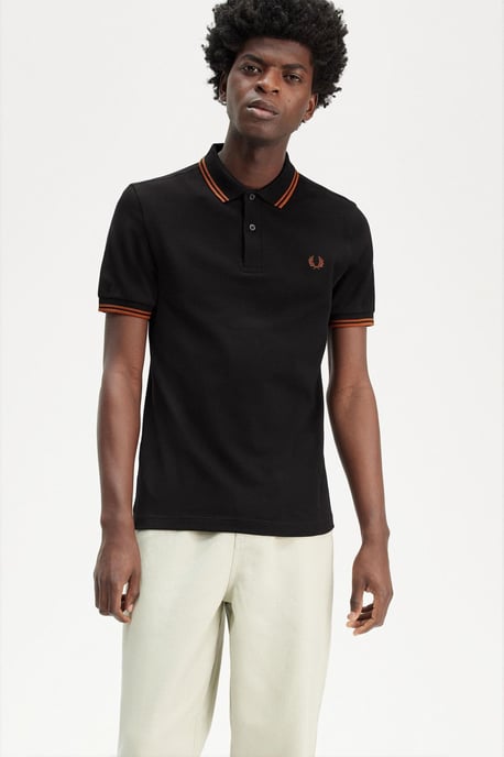Fred Perry Men’s Twin Tipped Polo Shirt Black - Image 4
