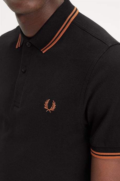 Fred Perry Men’s Twin Tipped Polo Shirt Black - Image 5