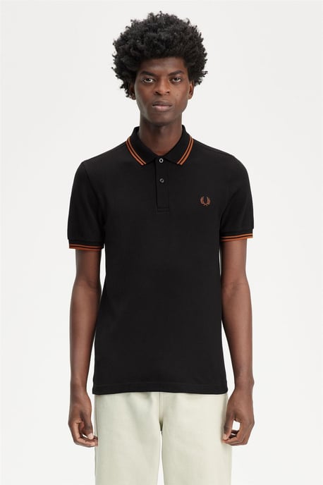 Fred Perry Men’s Twin Tipped Polo Shirt Black - Image 6
