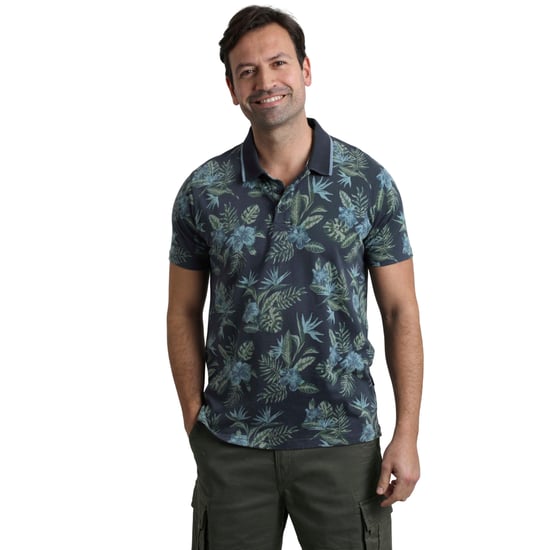 Weird Fish Heren Sarat Bedrukt Poloshirt (Marine) - Image 4