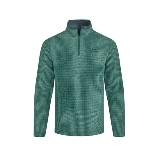 Weird Fish Heren Newark Grid Eco Friendly Quarter Zip Fleece Top (Bladgroen) - Image 1