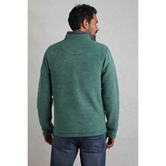 Weird Fish Heren Newark Grid Eco Friendly Quarter Zip Fleece Top (Bladgroen) - Image 6