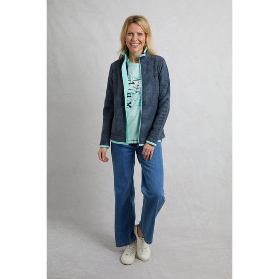Weird Fish Womens/Ladies Ariana Grid Eco Friendly Full Zip Fleece Jacket (Rich Navy) - Image 3
