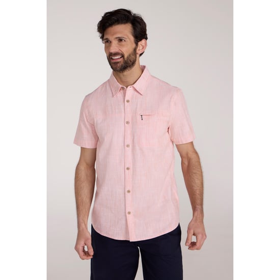 Mountain Warehouse Mens Coconut Slub Short-Sleeved Shirt (Coral) - Image 1
