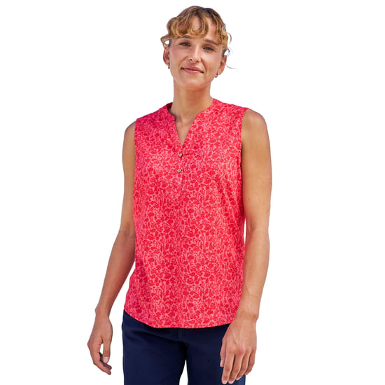Mountain Warehouse Dames Petra Bloemenpatroon Mouwloze Shirt (Rood) - Image 4