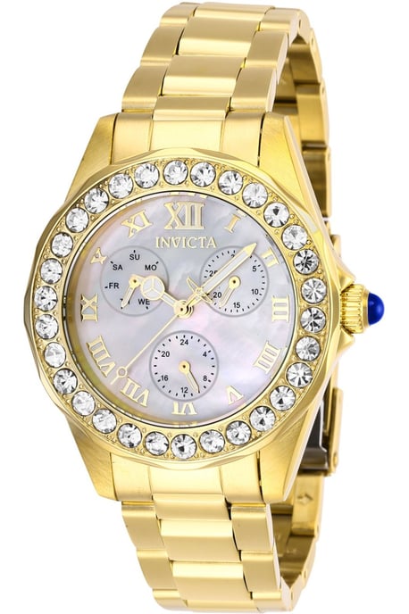 Invicta Angel 28465 Dames Horloge - Quartz Uurwerk - Roestvrij Staal met parelmoeren Wijzerplaat - 38mm - Image 1