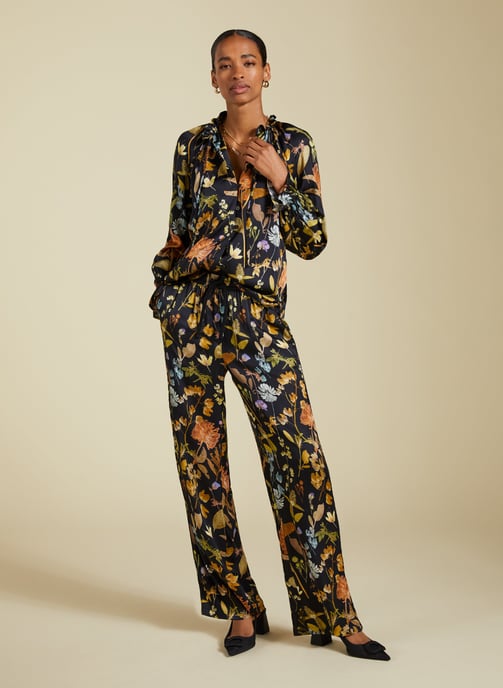 Mandy Printed Satin Trousers - Image 1