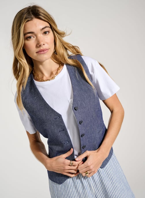 Ulrika Linen Waistcoat - Image 1