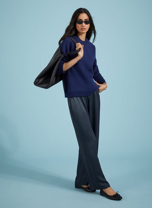 Monica Satin Wide Leg Trousers - Image 3