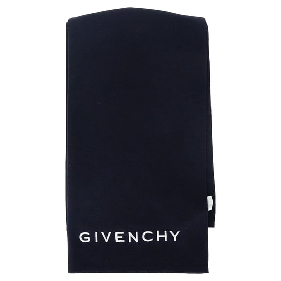 Givenchy Logo Scarf in Navy Blue Wool - Image 1