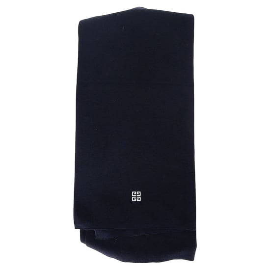 Givenchy Logo Scarf in Navy Blue Wool - Image 2
