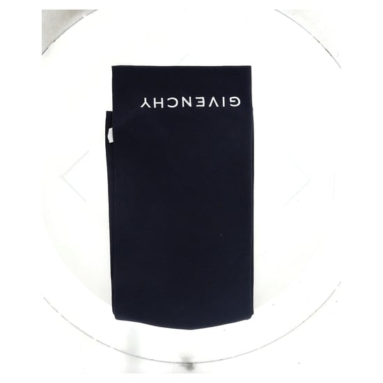 Givenchy Logo Scarf in Navy Blue Wool - Image 4