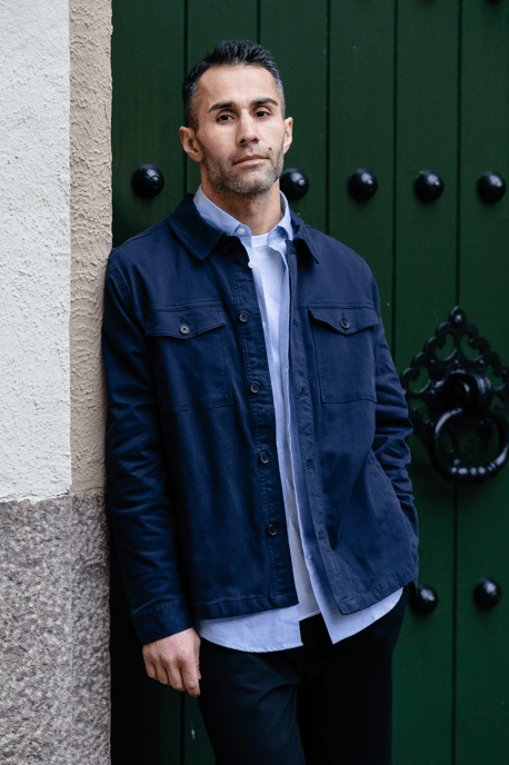 Overshirt van keperstof - Marineblauw - Image 5