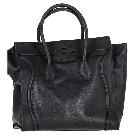 Celine Mini Grained Luggage Tote in Black Leather - Image 1