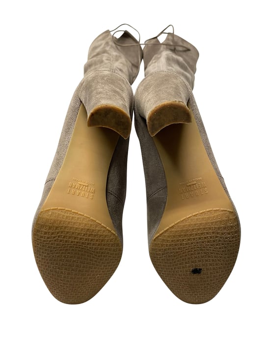 Stuart Weitzman Highland Over The Knee Boots in Grey Suede - Image 5