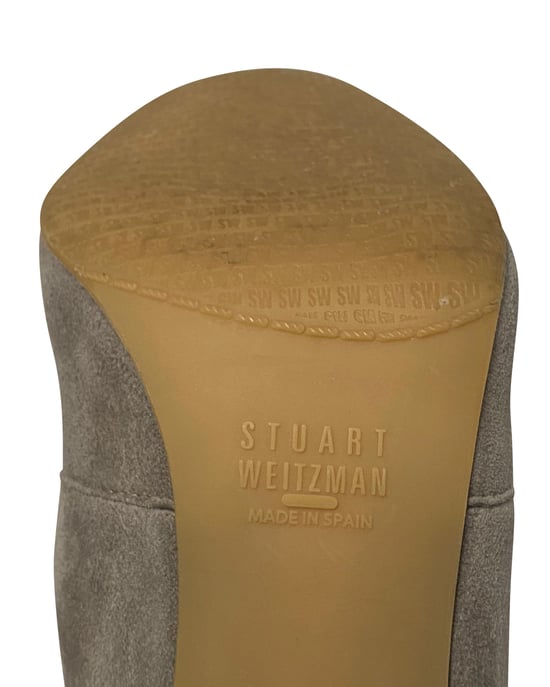 Stuart Weitzman Highland Over The Knee Boots in Grey Suede - Image 6