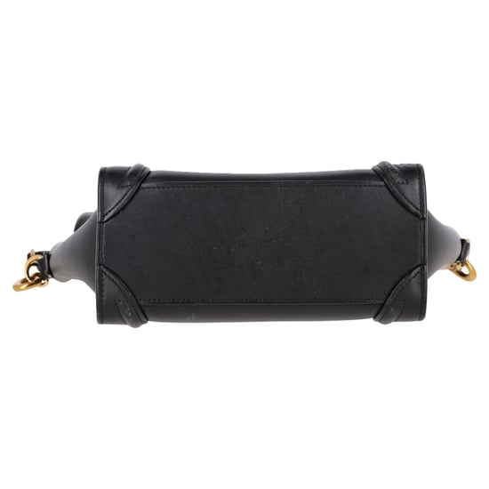 Celine Nano Luggage-väska i svart kalvskinn - Image 4